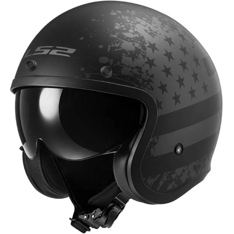 Capacete LS2 OF599 Spitfire Black Flag Preto Fosco - Spinelli